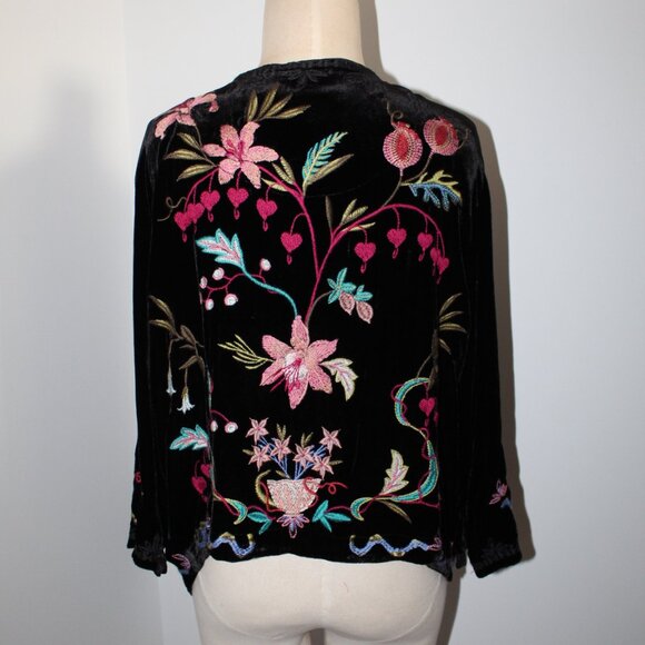 NWT Johnny Was 3J Workshop Biya JWLA Embroidered Velvet Bolero Amarylla Jacket - Picture 3 of 8